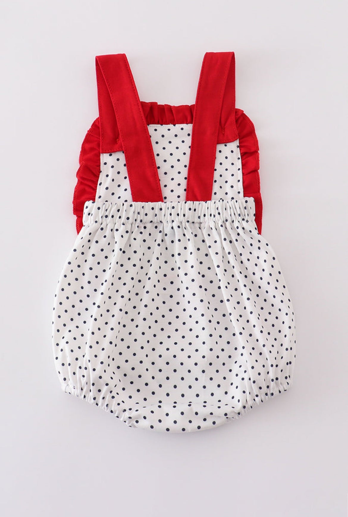 Red Cake Embroidery Dot Ruffle Boy’s Bubble