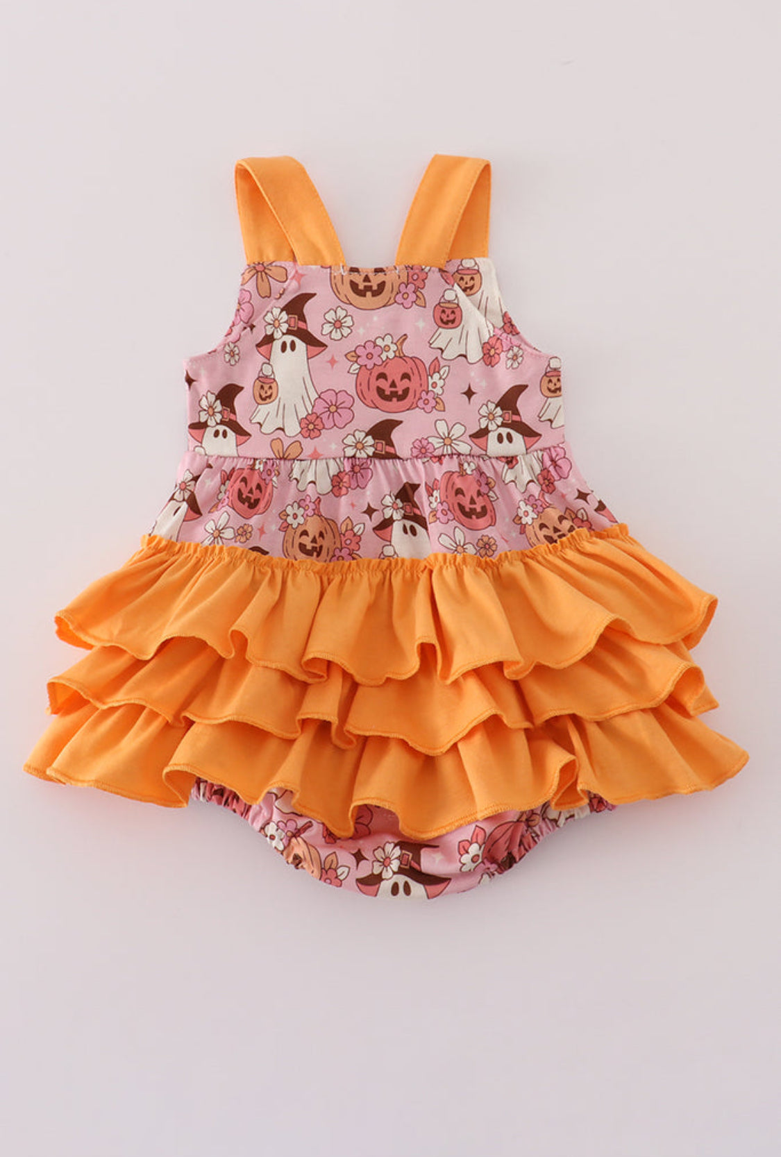 Pink Pumpkin Ghost Ruffle Girl’s Bubble