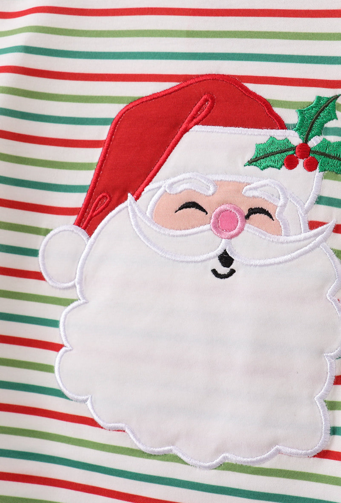 Green Santa Claus Appliqué Boy’s Pants Set