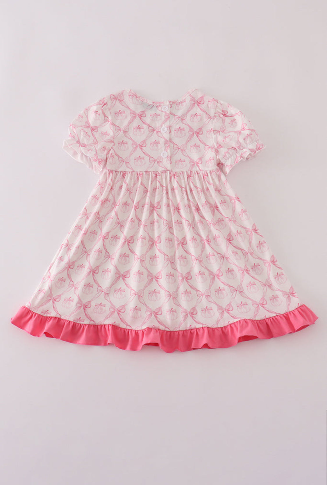 Pink Bow Tie Pumpkin Print Dress