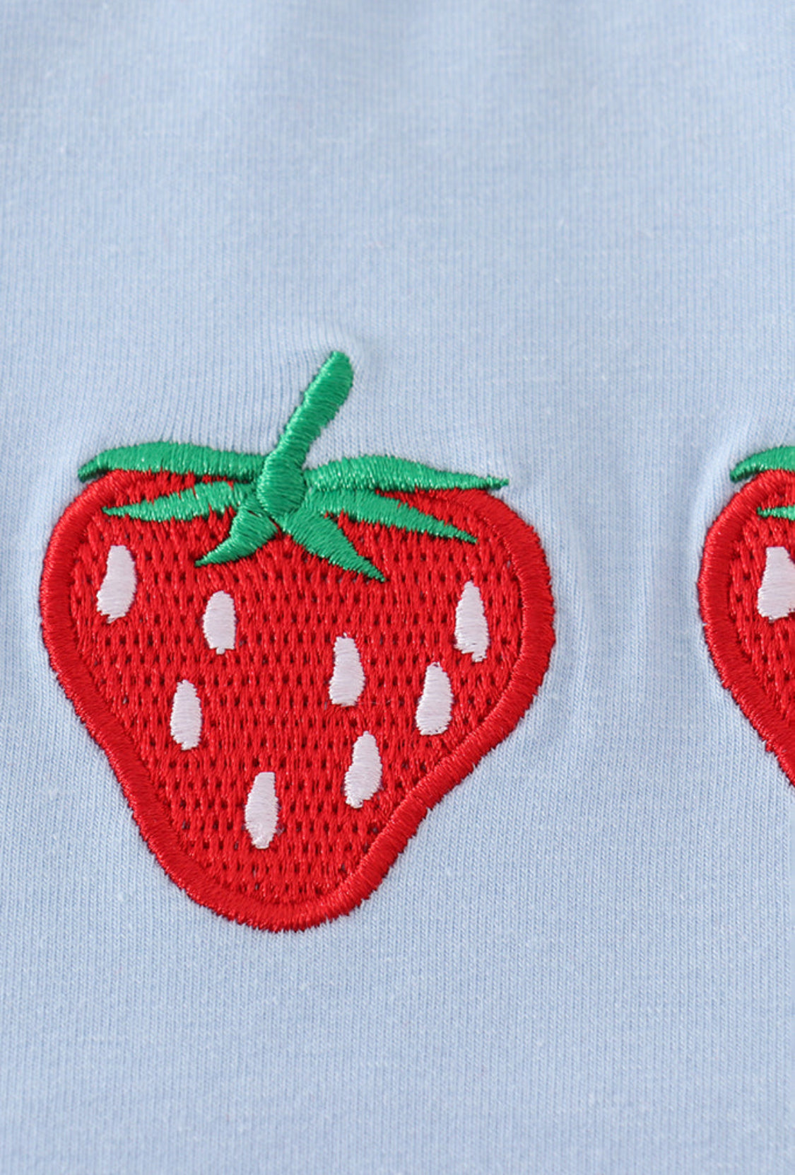 Blue Strawberry Embroidery Boy’s Top
