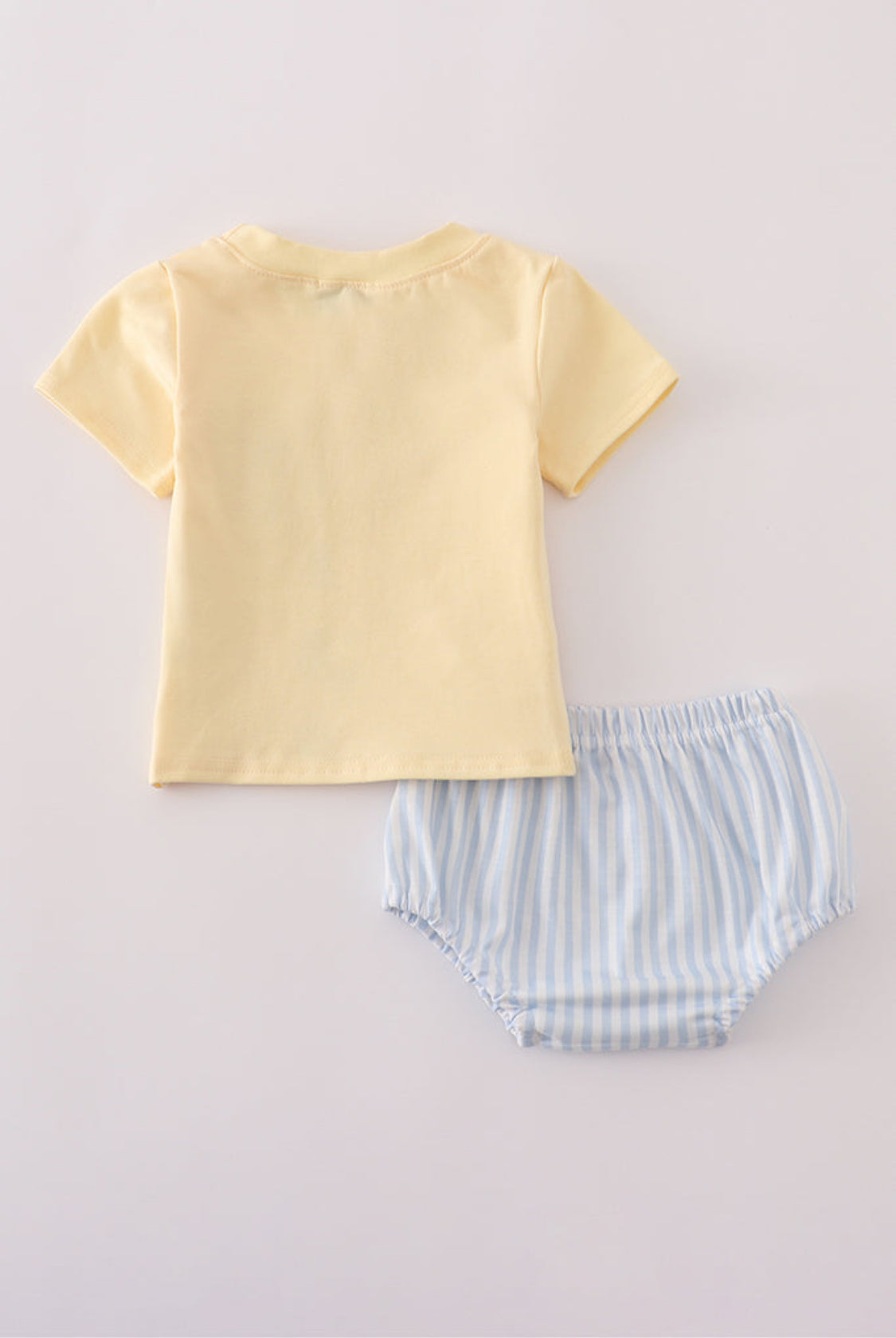 Blue Stripe Puppy Embroidery Boy’s Bloomer Set