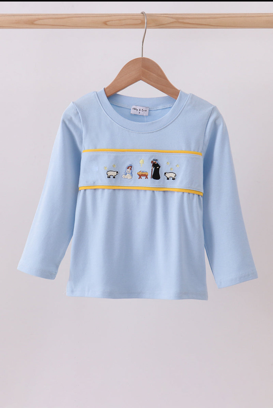 Blue Nativity Embroidery UNISEX Top