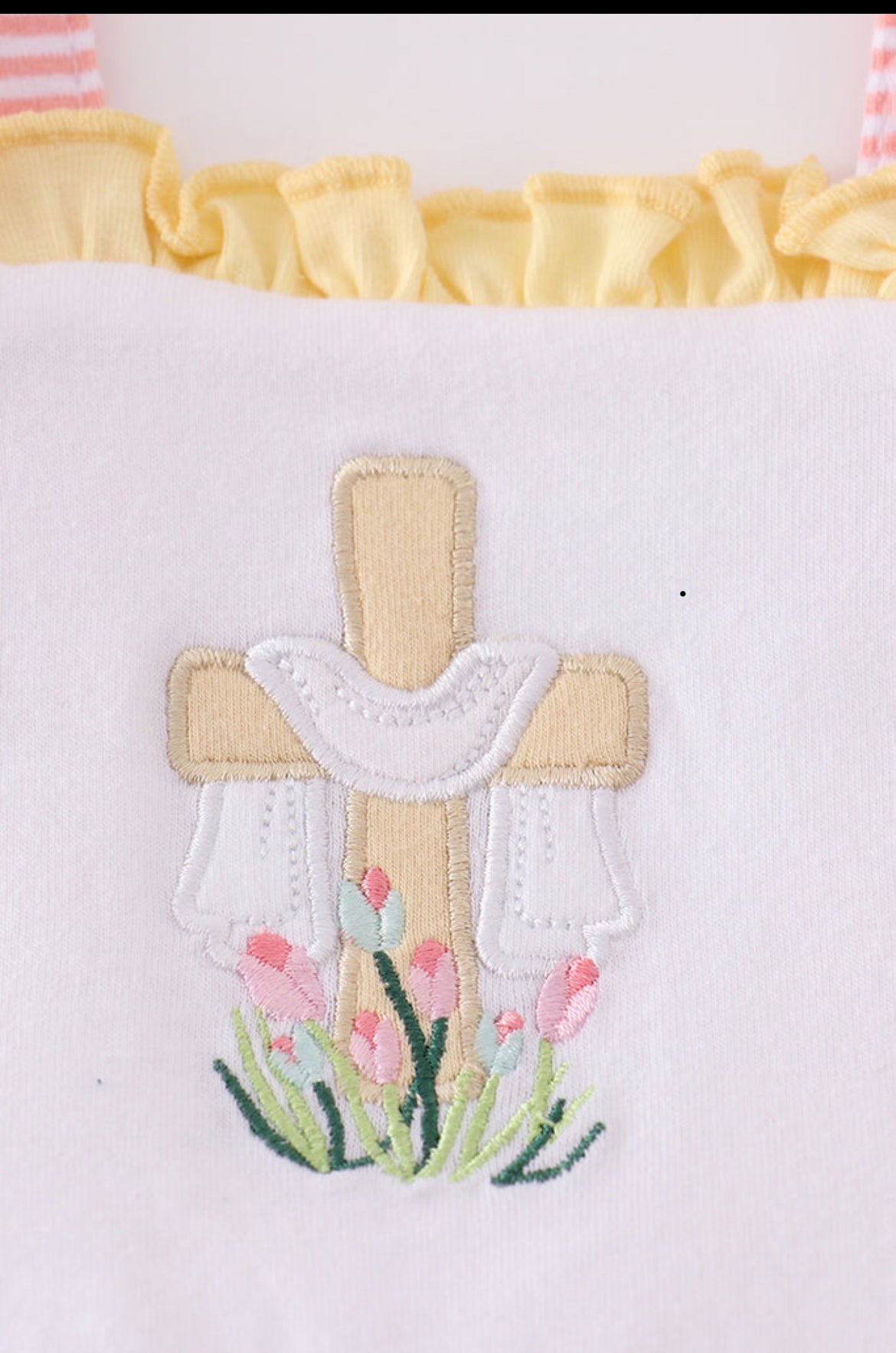 Girl’s Premium Pink Cross Embroidered Bubble