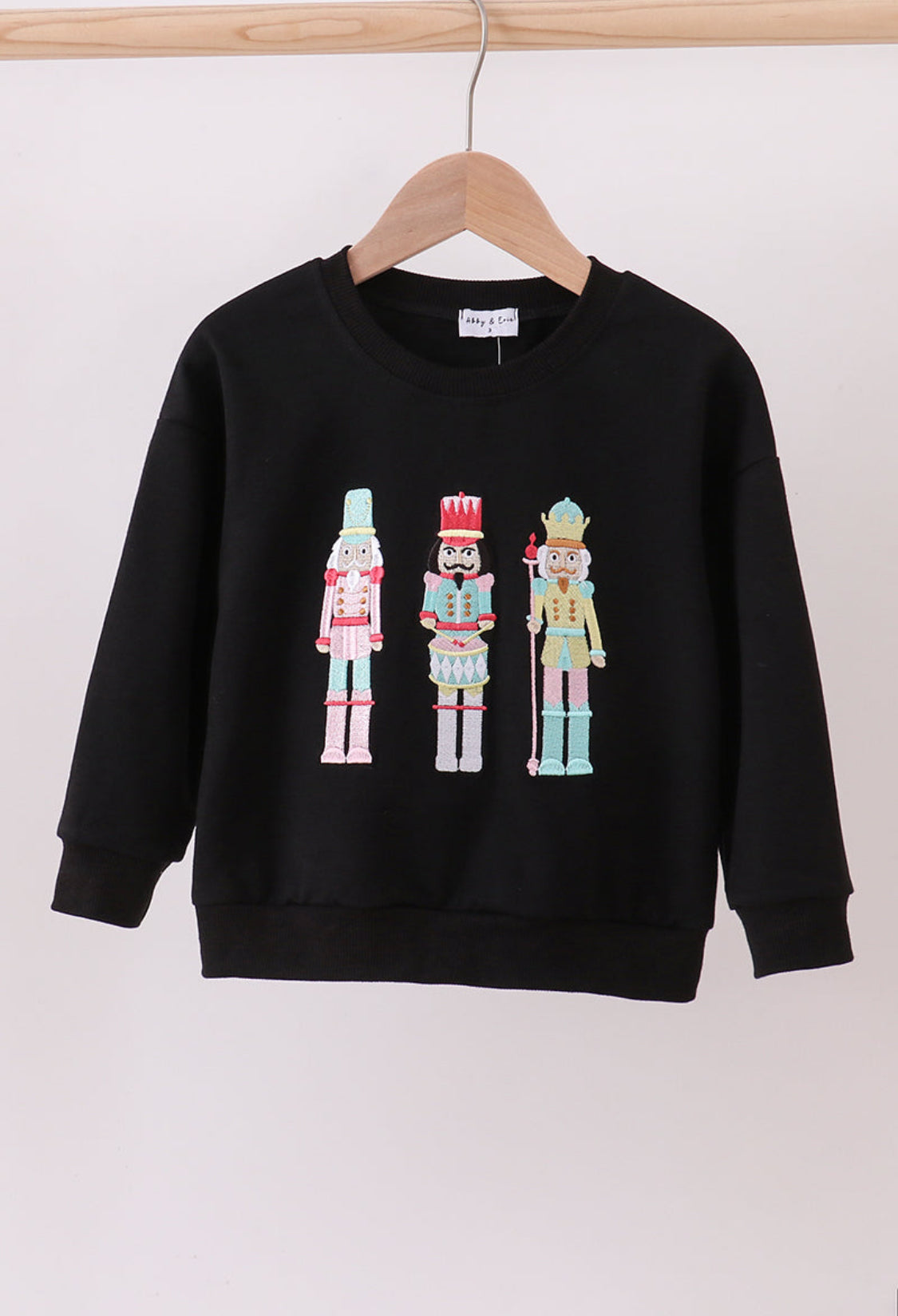 Mom & Me Black Nutcracker Embroidery Top
