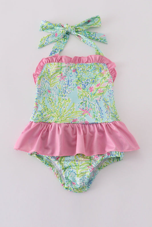 Meadow Breeze Print Girl’s One Piece