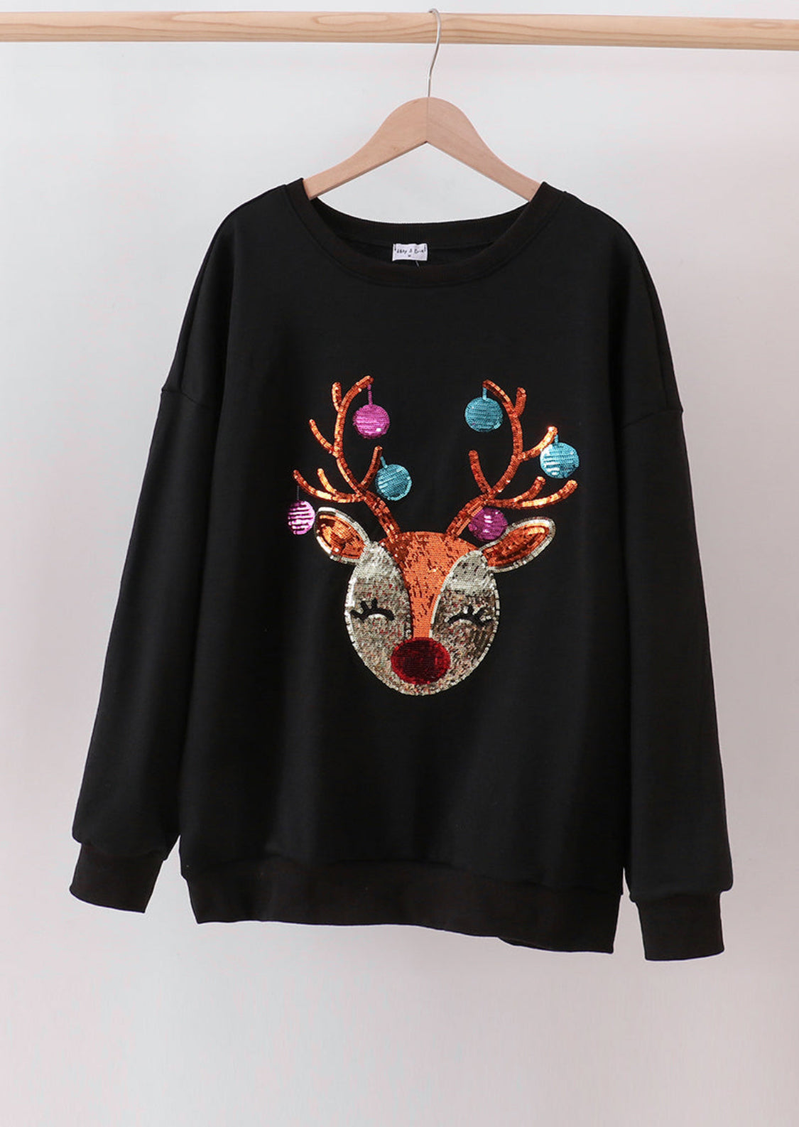 MOMMY & ME!!!! Black Reindeer Mom & Me Fleece Sweatshirts