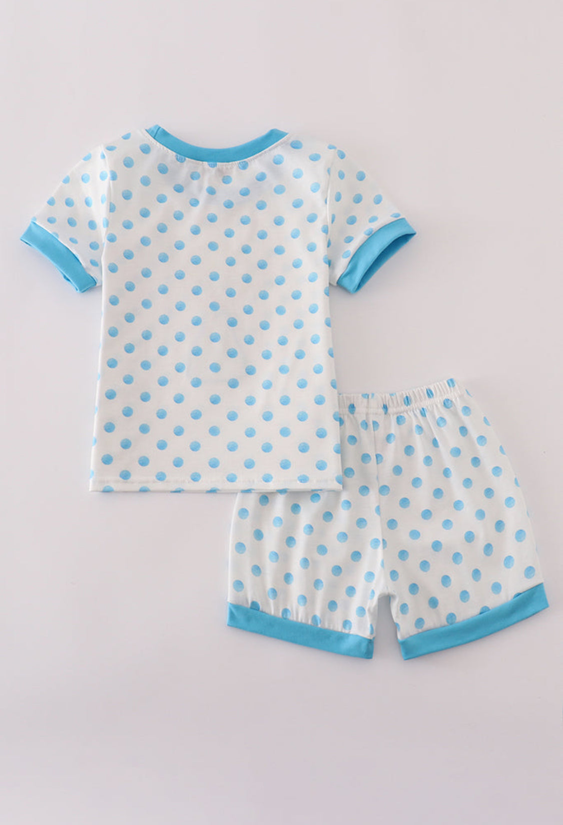 Blue Character Appliqué Girl’s Short Set