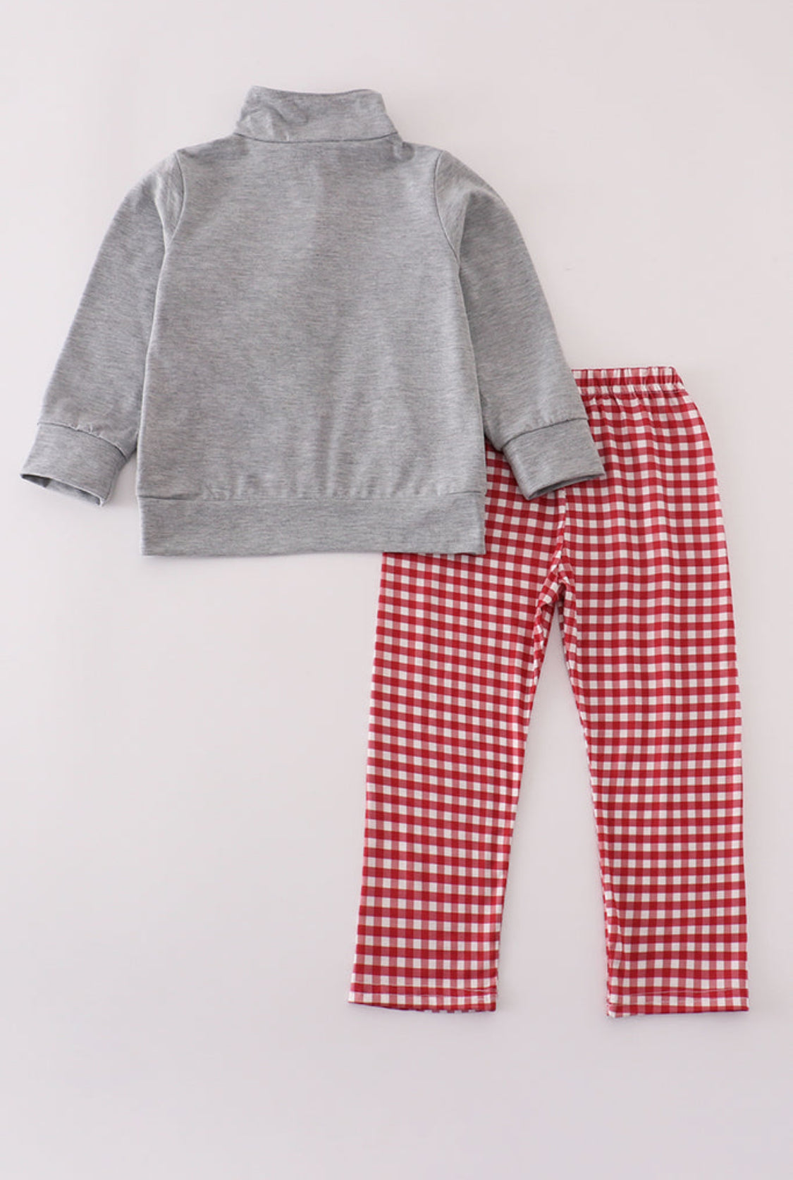 Alabama Embroidery Gingham Boy’s Pullover and Pants Set