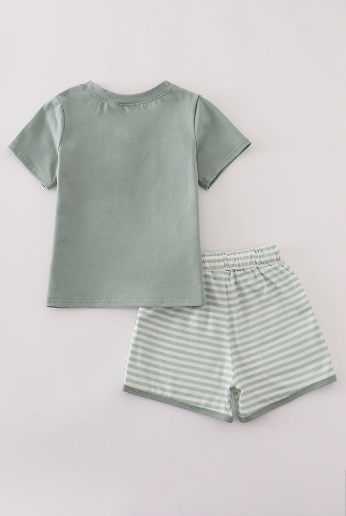 Green Stripe Pocket Boy’s Shorts Set