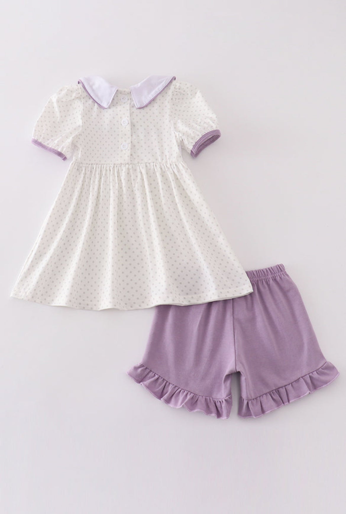 Girl’s Purple Ballet Embroidered Short Set