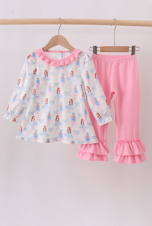 Pink Bow Nutcracker Ruffle Girl’s Pants Sets