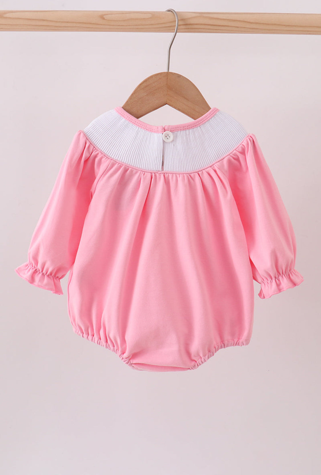 Pink Christmas Tree Smocked Girl’s Bubble