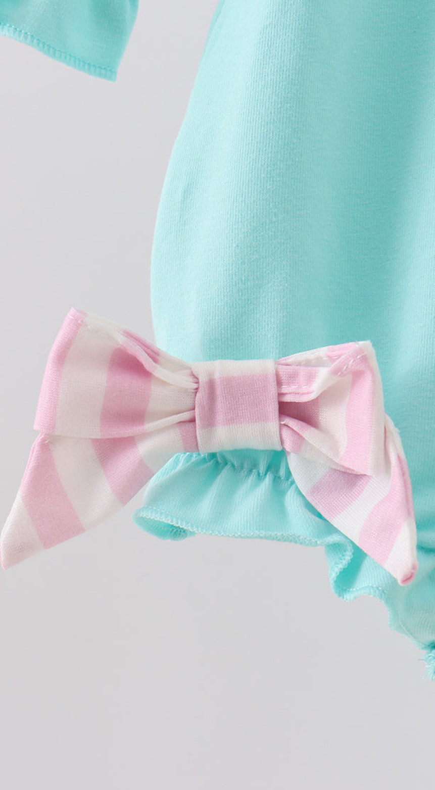 Blue Gingerbread Appliqué Ruffle Girl’s Bubble