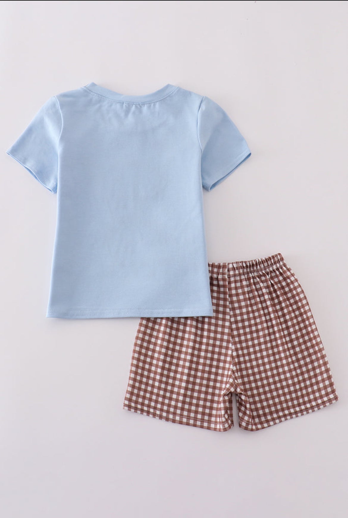 Blue Highland Cow Appliqué Boy’s Short Set