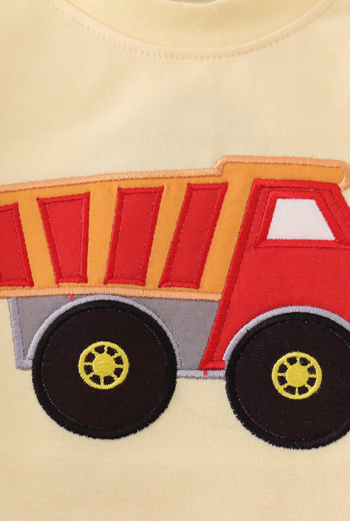 Yellow Truck Appliqué Boy’s Bubble