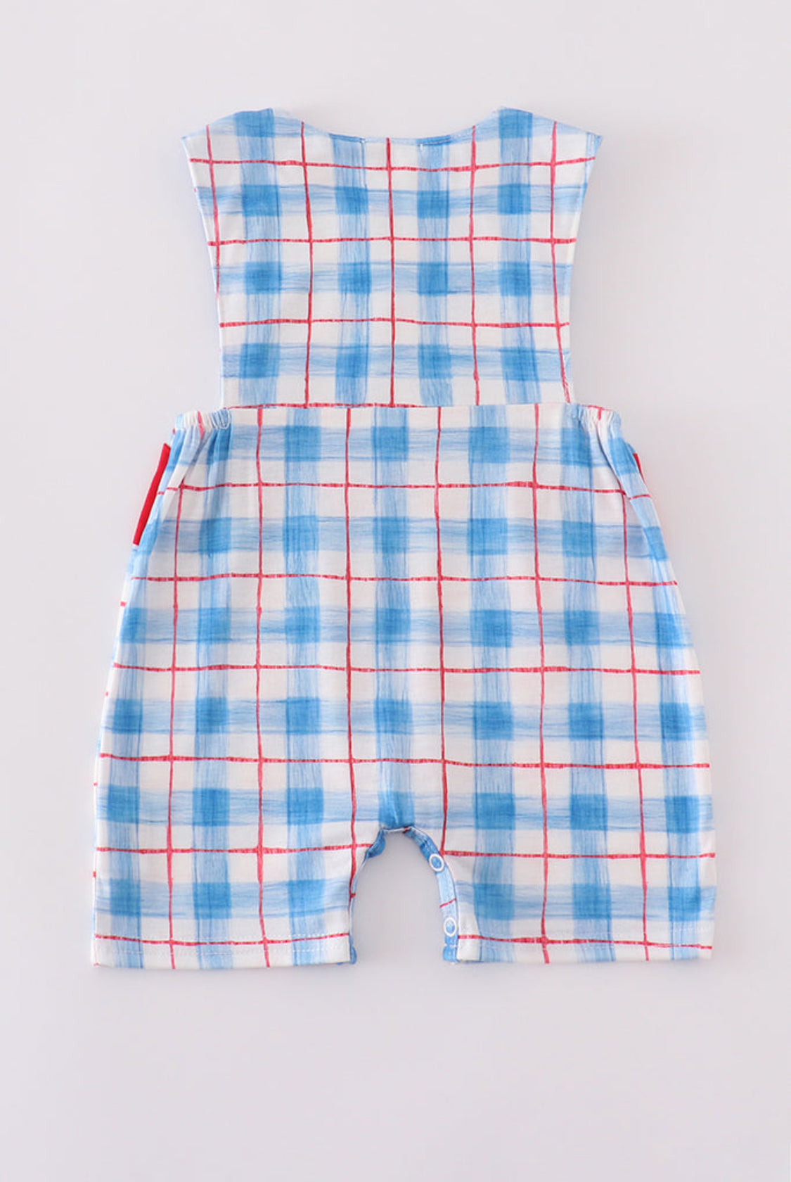Flag Embroidery Smocked Plaid Boy’s JonJon