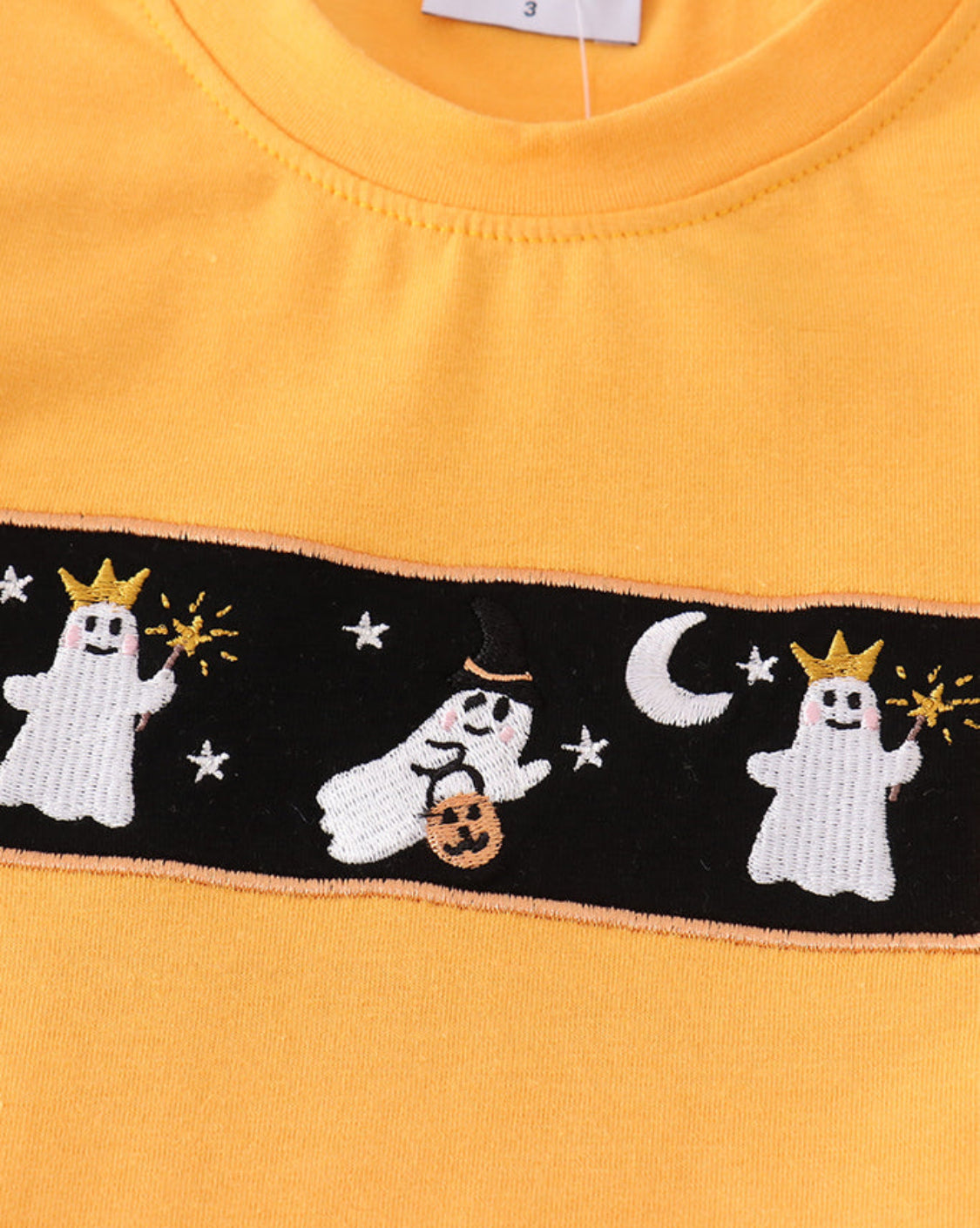 Halloween Ghost Embroidery Plaid Boy Set