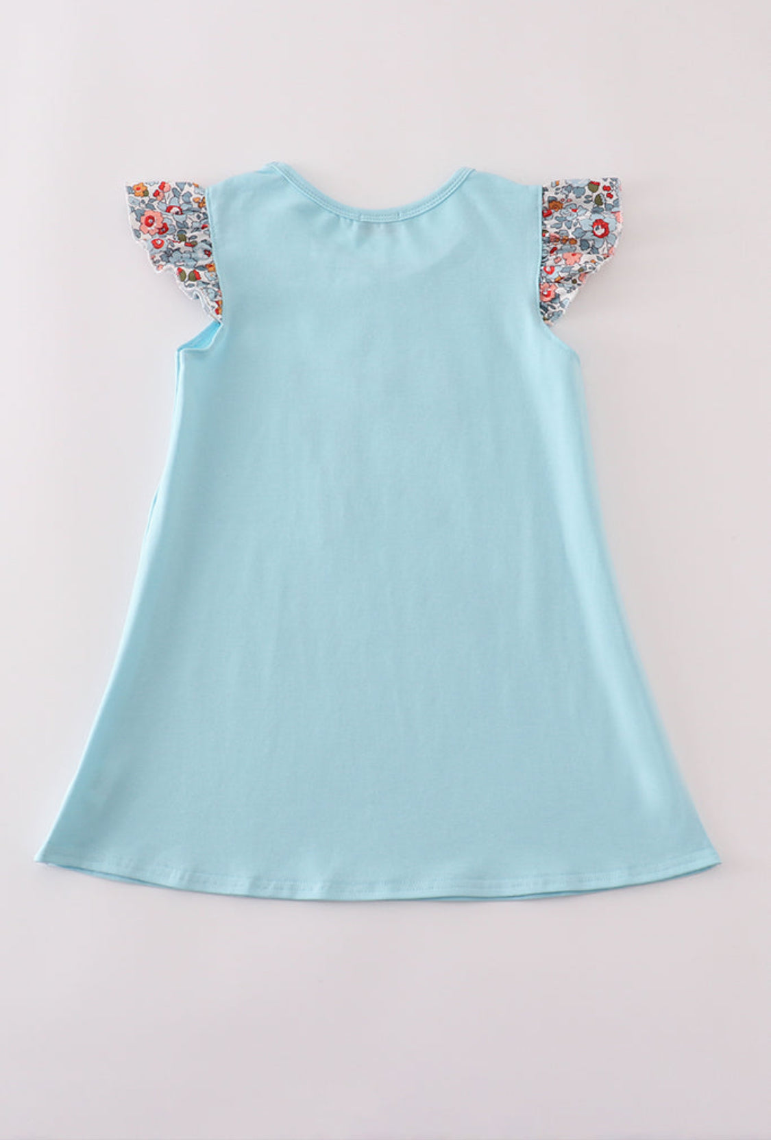 Floral Bow Appliqué Ruffle Girl’s Dress
