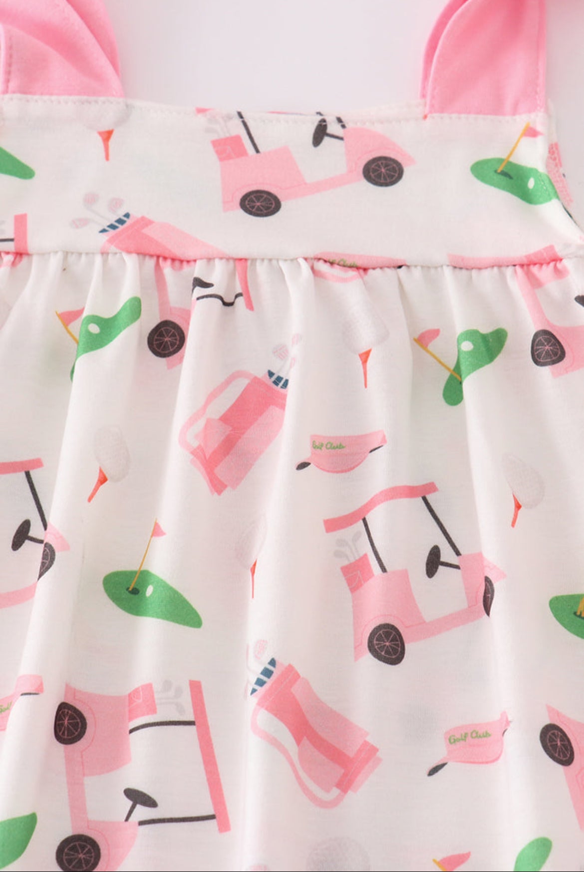 Pink Golf Print Girl’s Short Set