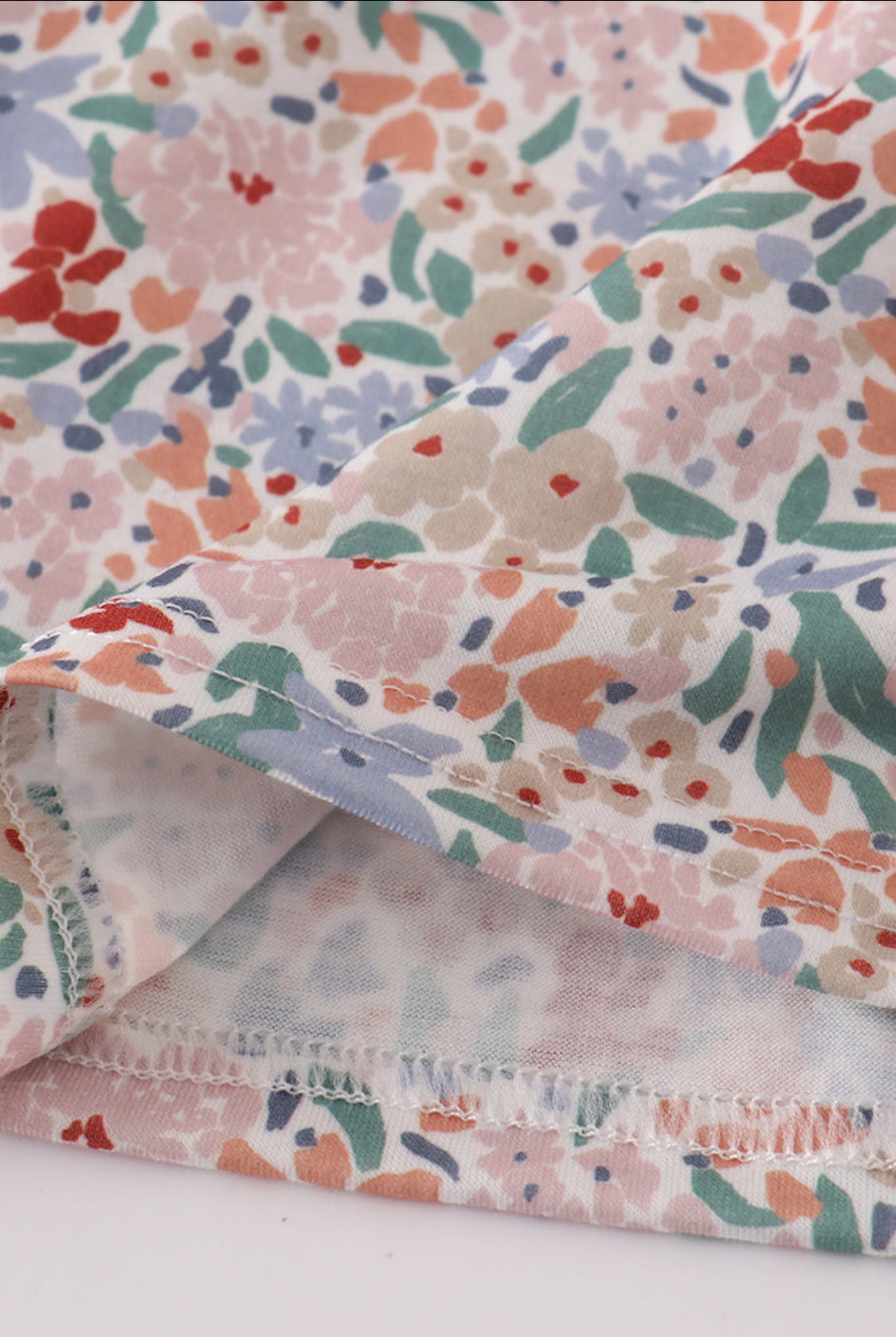 Blue Floral Print Ruffle Girl’s Bloomer Set