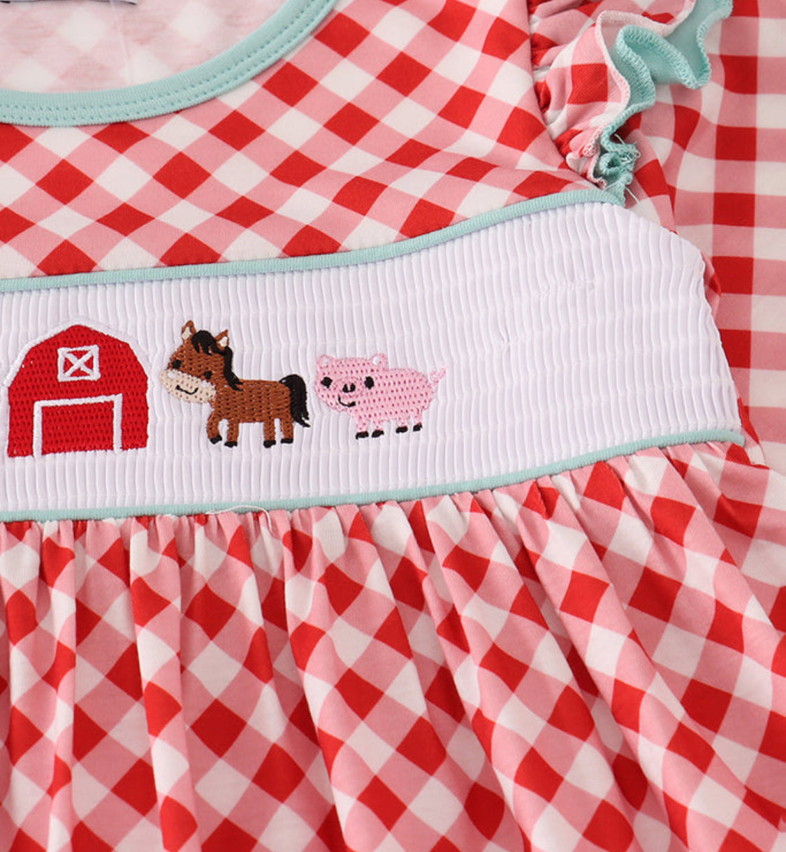 Red Farm Smocked Ruffle Girl’s Pants Set