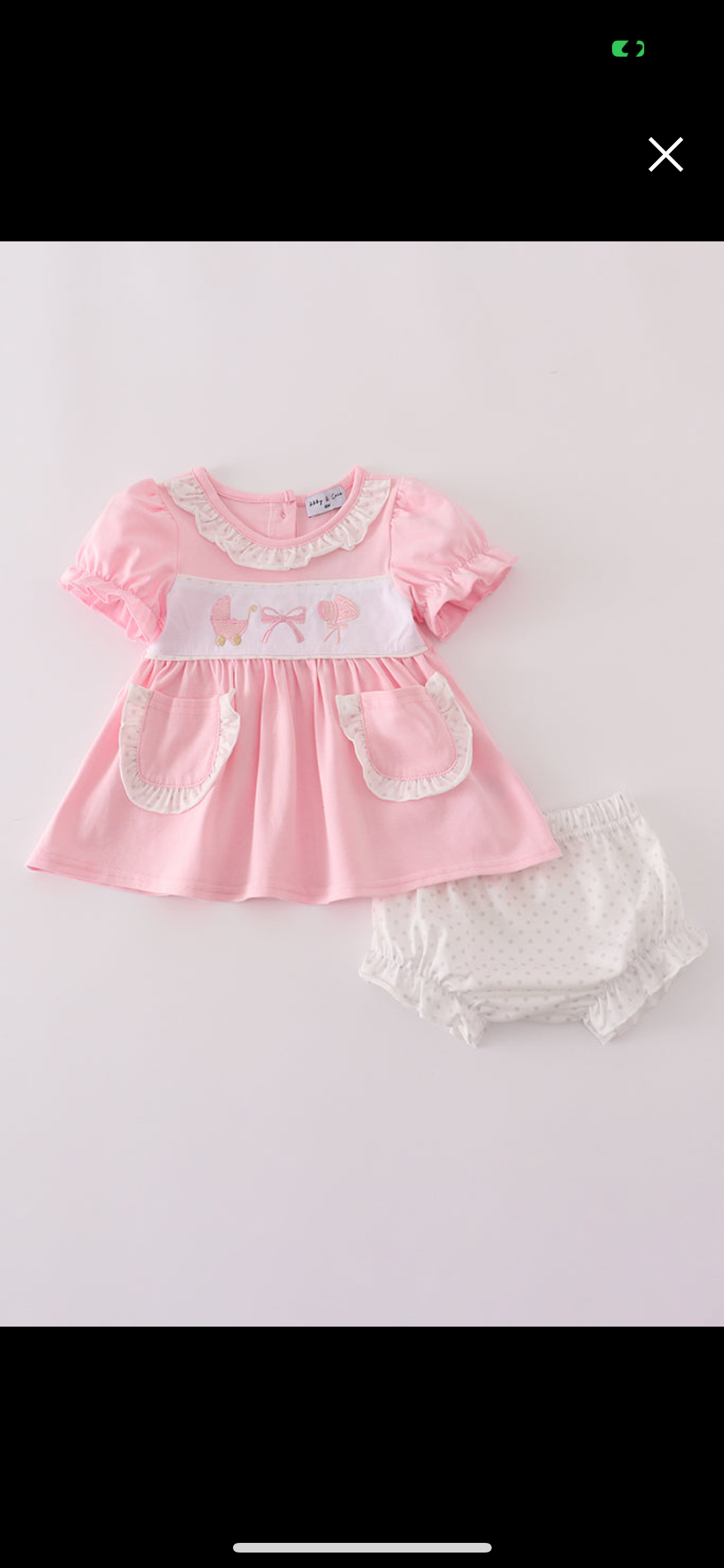 Pink Bow Embroidery Girl’s Bloomer Set
