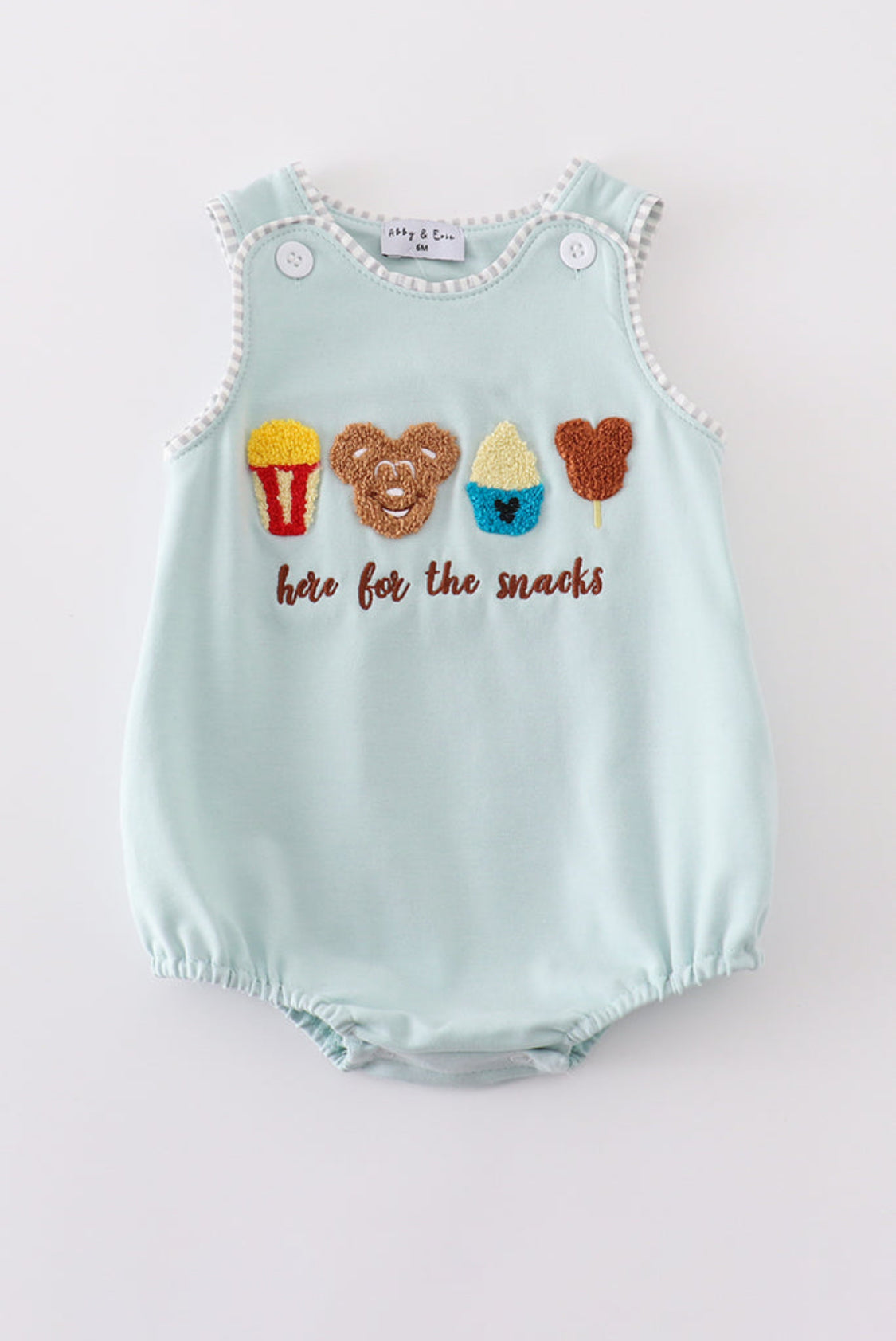 Blue Popcorn Cookies Ice Cream Embroidery Boy’s Bubble