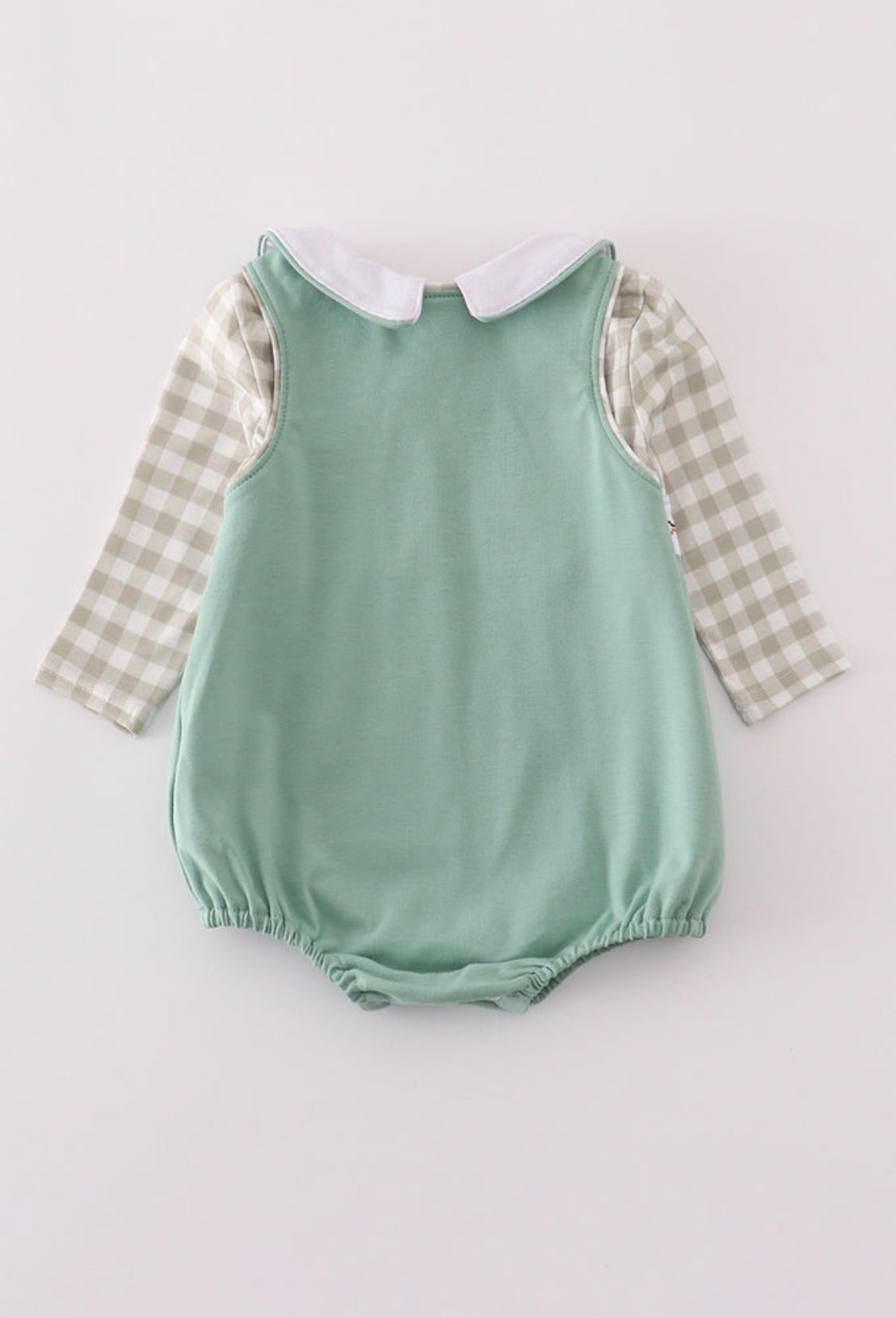 Green Duck Embroidery Boy’s Romper Set