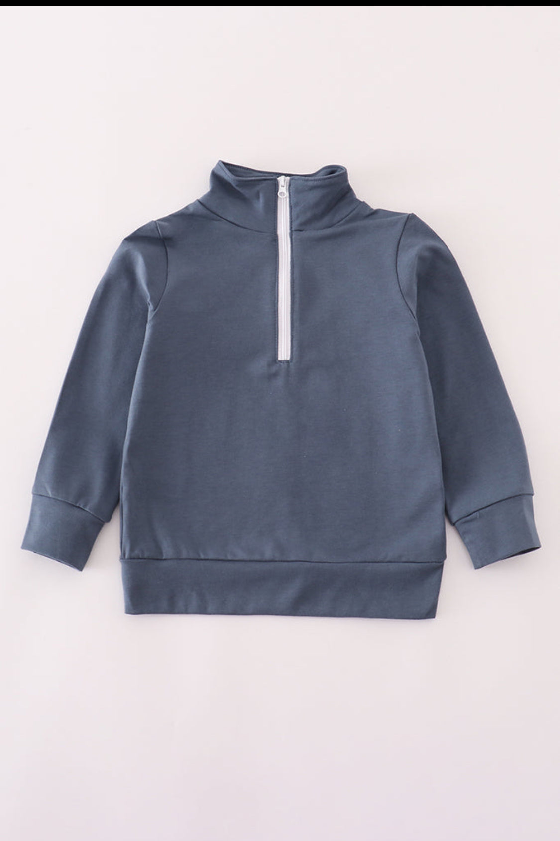 Navy Character Embroidery Boy’s Zip Pullover