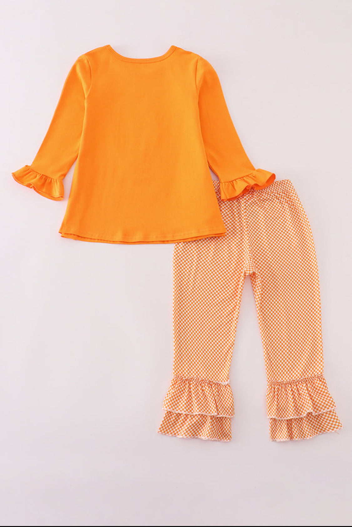 Orange Tennessee GoVols Appliqué Ruffle Girl’s Pants Set