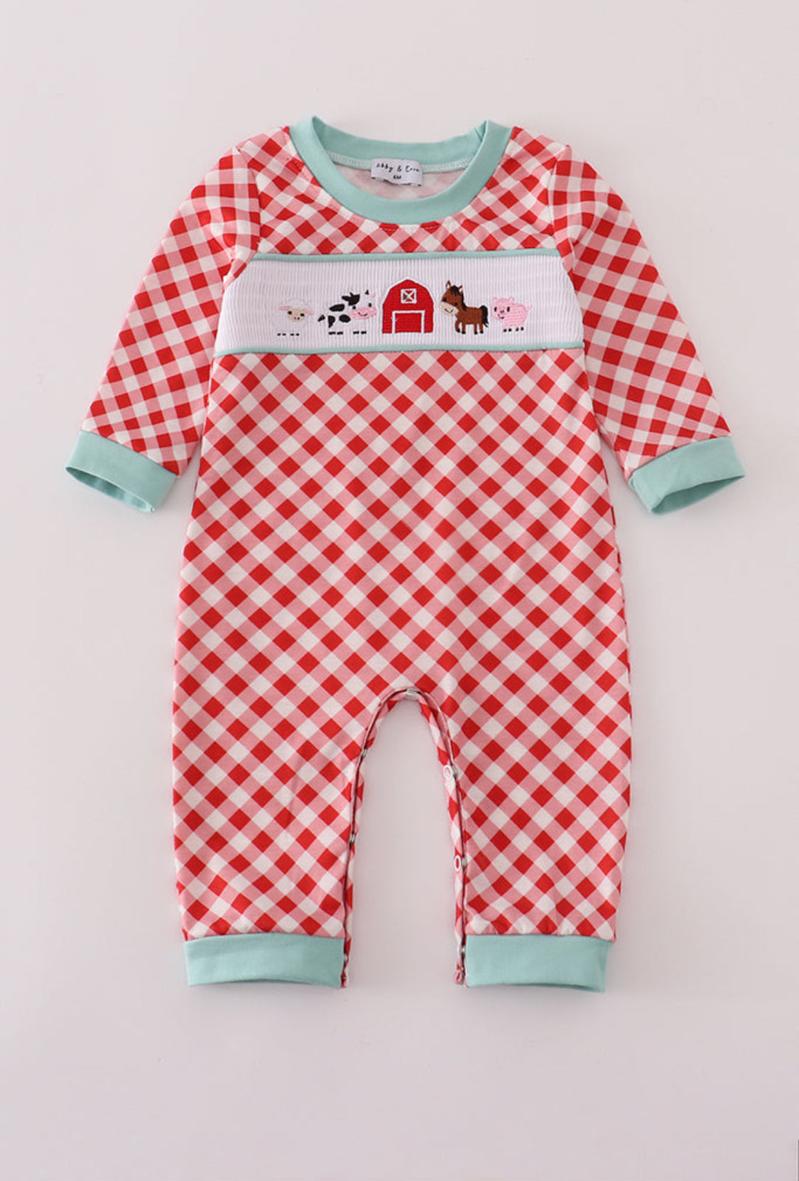 Red Farm Smocked Boy’s Romper
