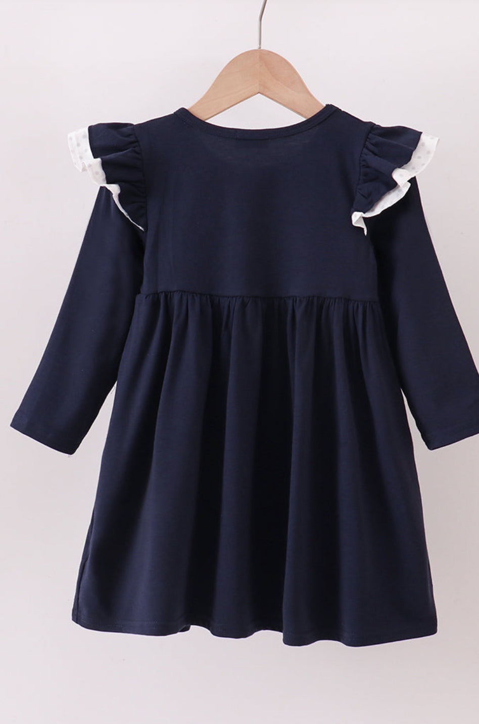 Navy Christmas Santa Claus Embroidery Dress