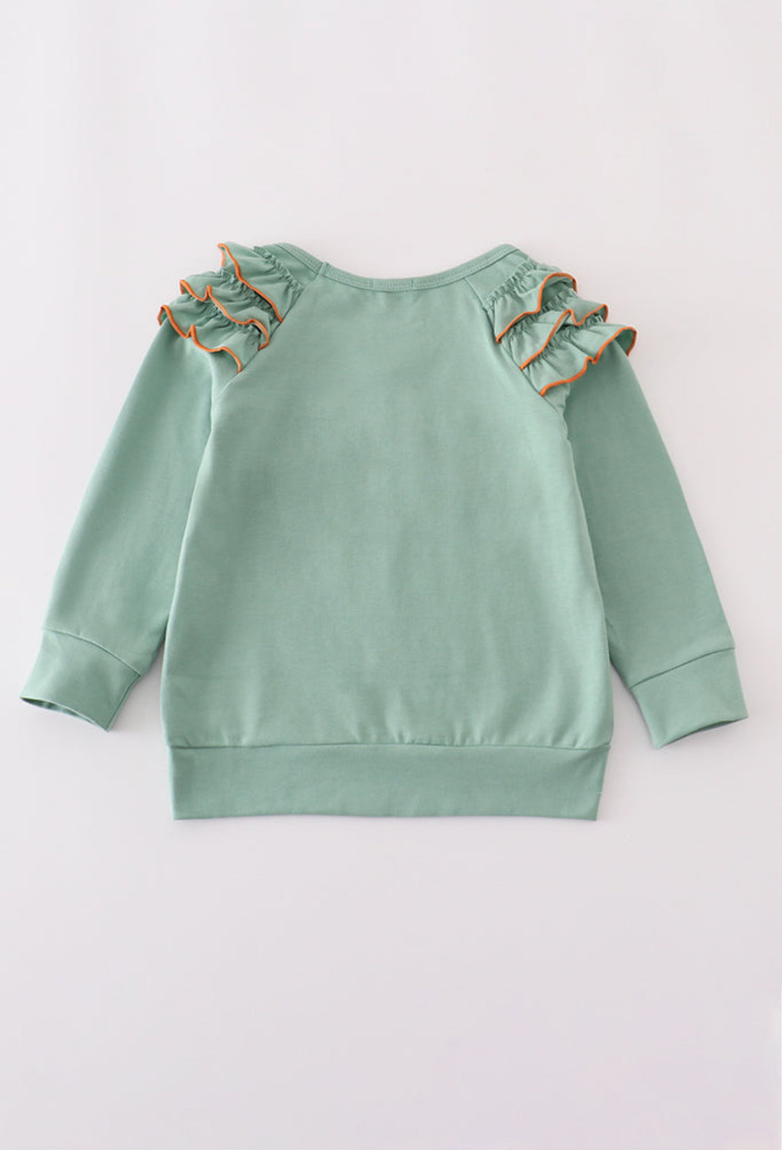 Sage Pumpkin French Knot Ruffle Girl’s Top