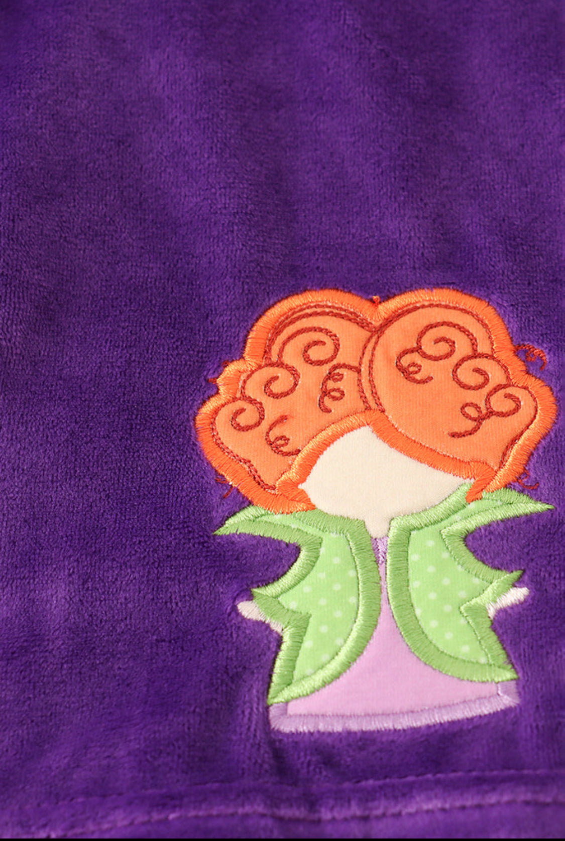 Purple Halloween Witch Appliqué Velvet Girl’s Bloomer Set