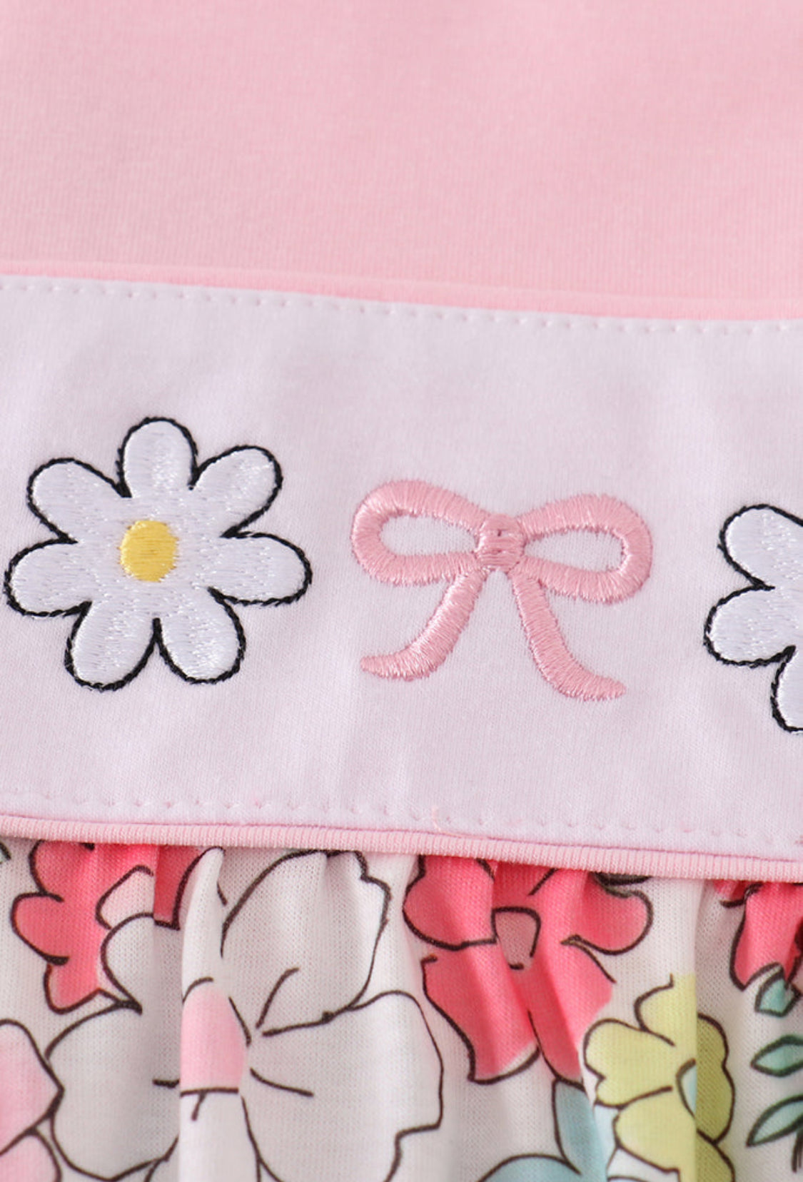 Pink Floral Embroidery Girl’s Dress