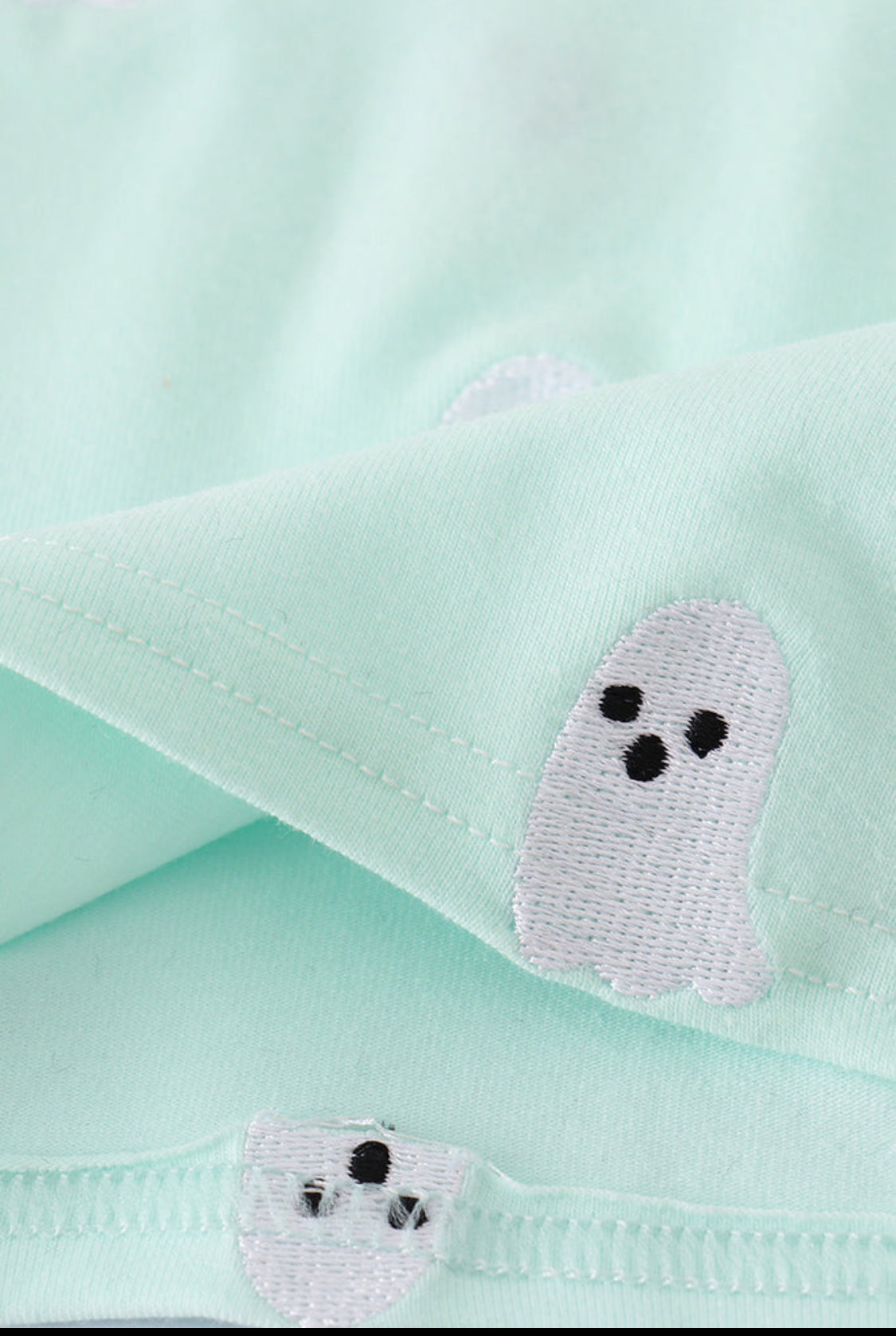 Green Ghost Embroidery Boy’s Pajamas Set