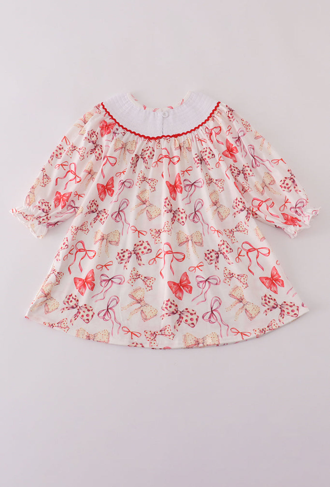 Red Bow Smocked Dress