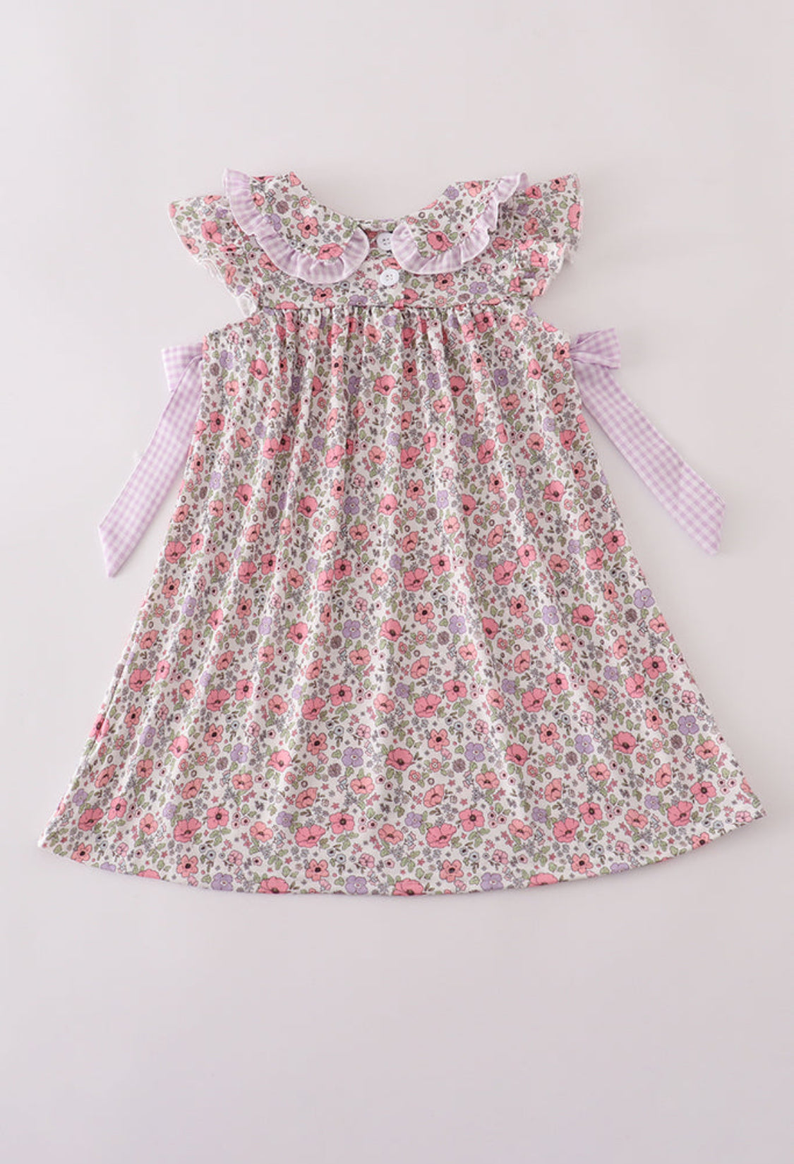 Purple Floral Print Dress