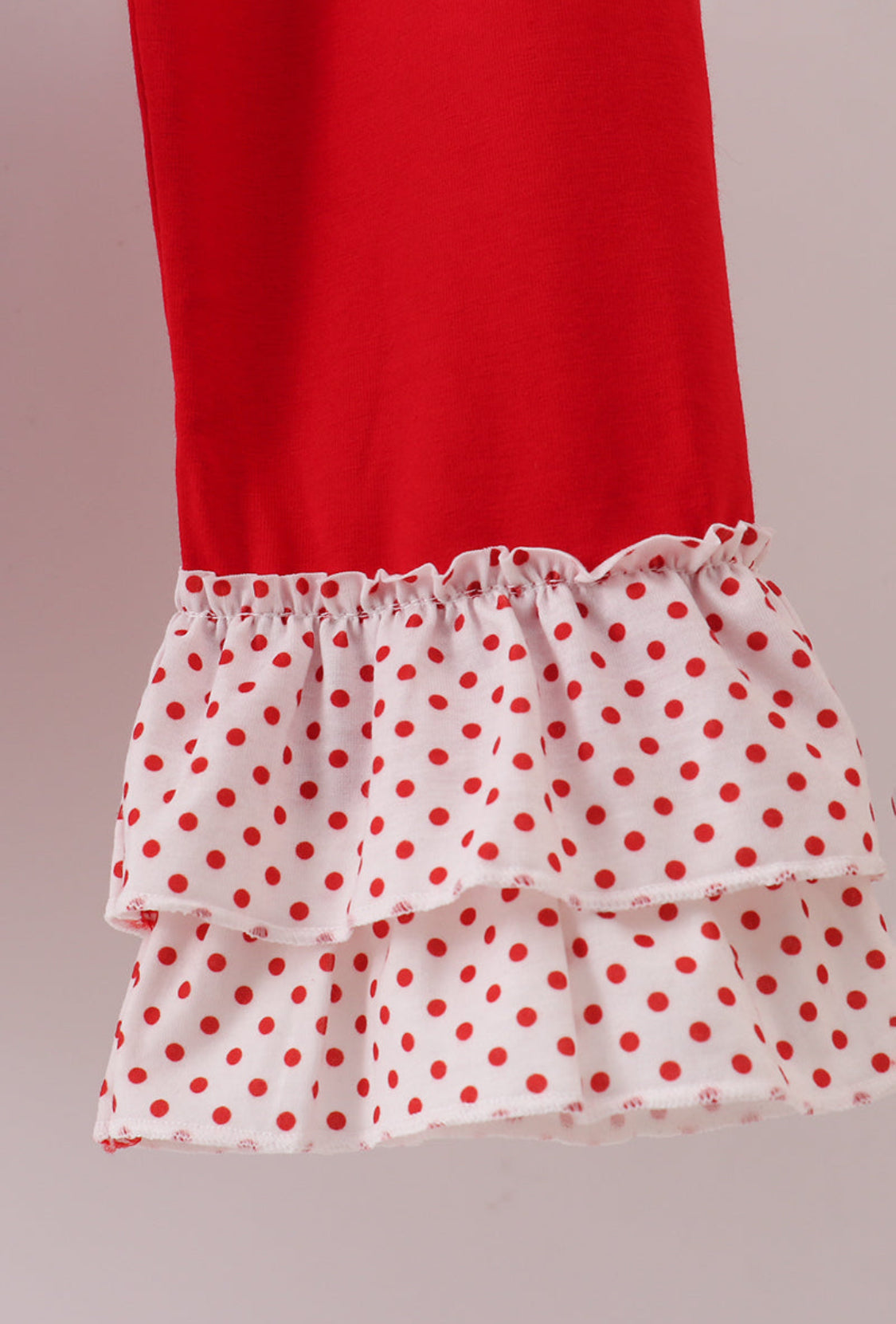 Navy Christmas Santa Cookie Milk Embroidery Ruffle Girl’s Pants Set