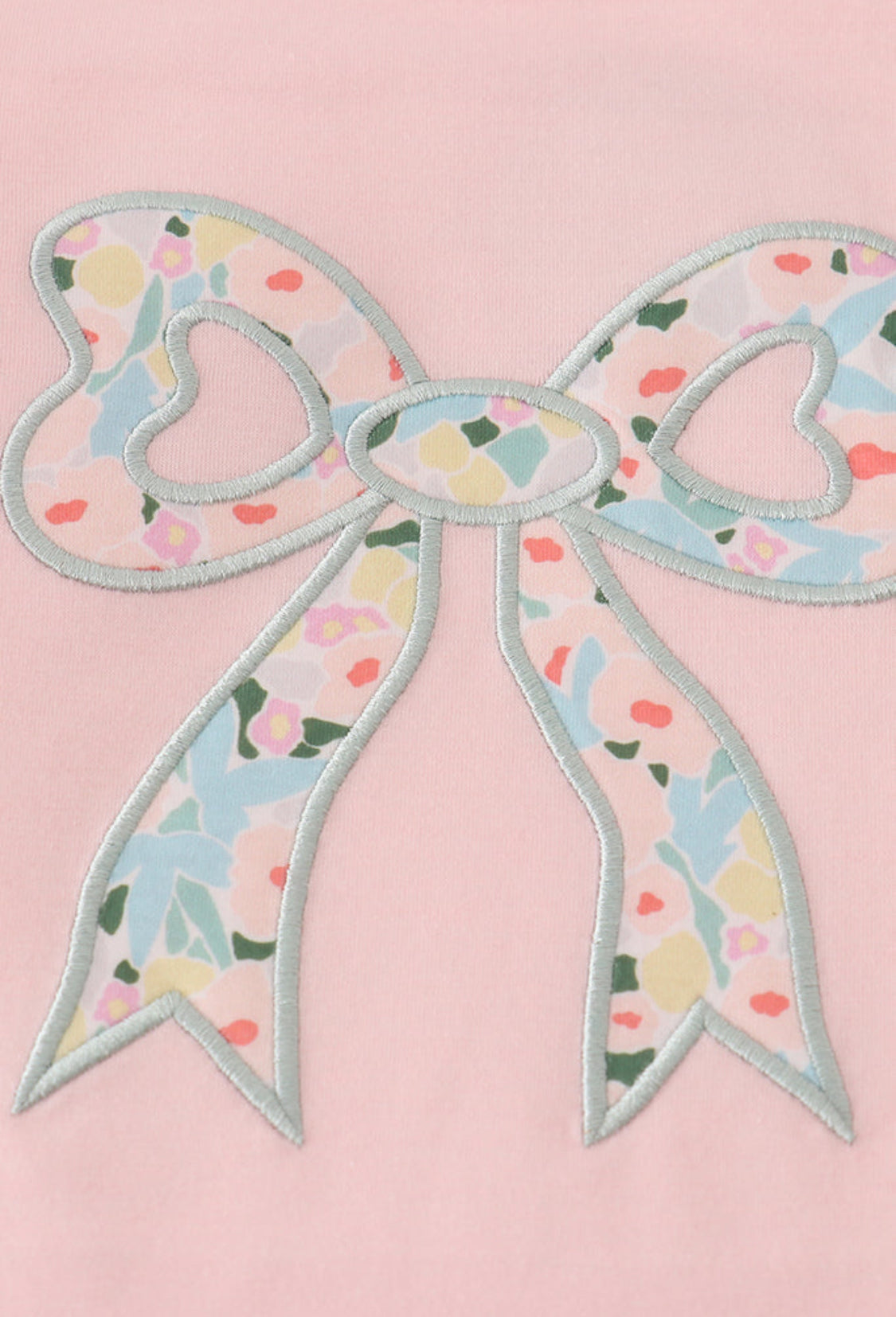 Pink Floral Bow Appliqué Ruffle Girl’s Pants Set