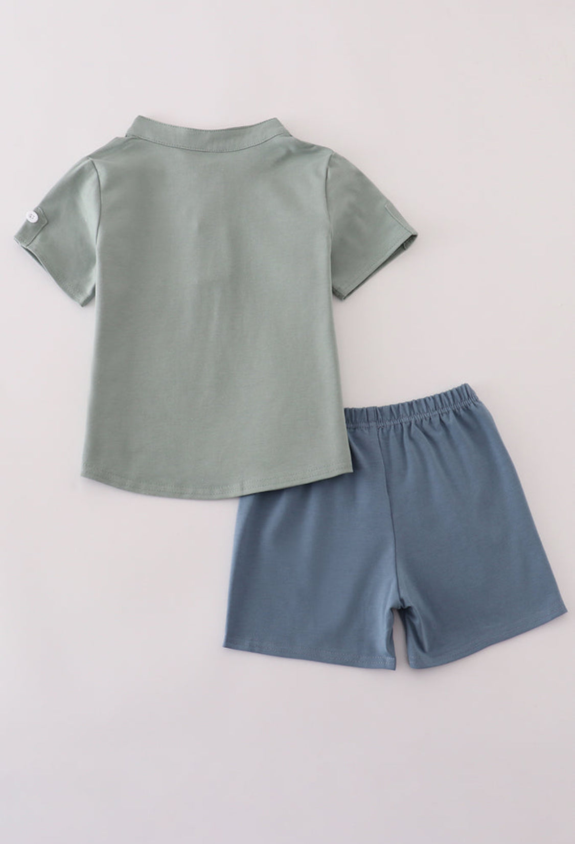 Green Character Appliqué Boy’s Short Set
