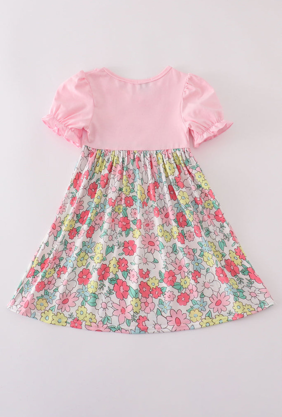 Pink Floral Embroidery Girl’s Dress