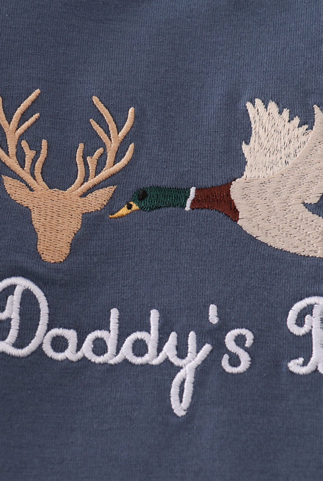 Navy Hunting Embroidery Ruffle Girl’s Pants Set