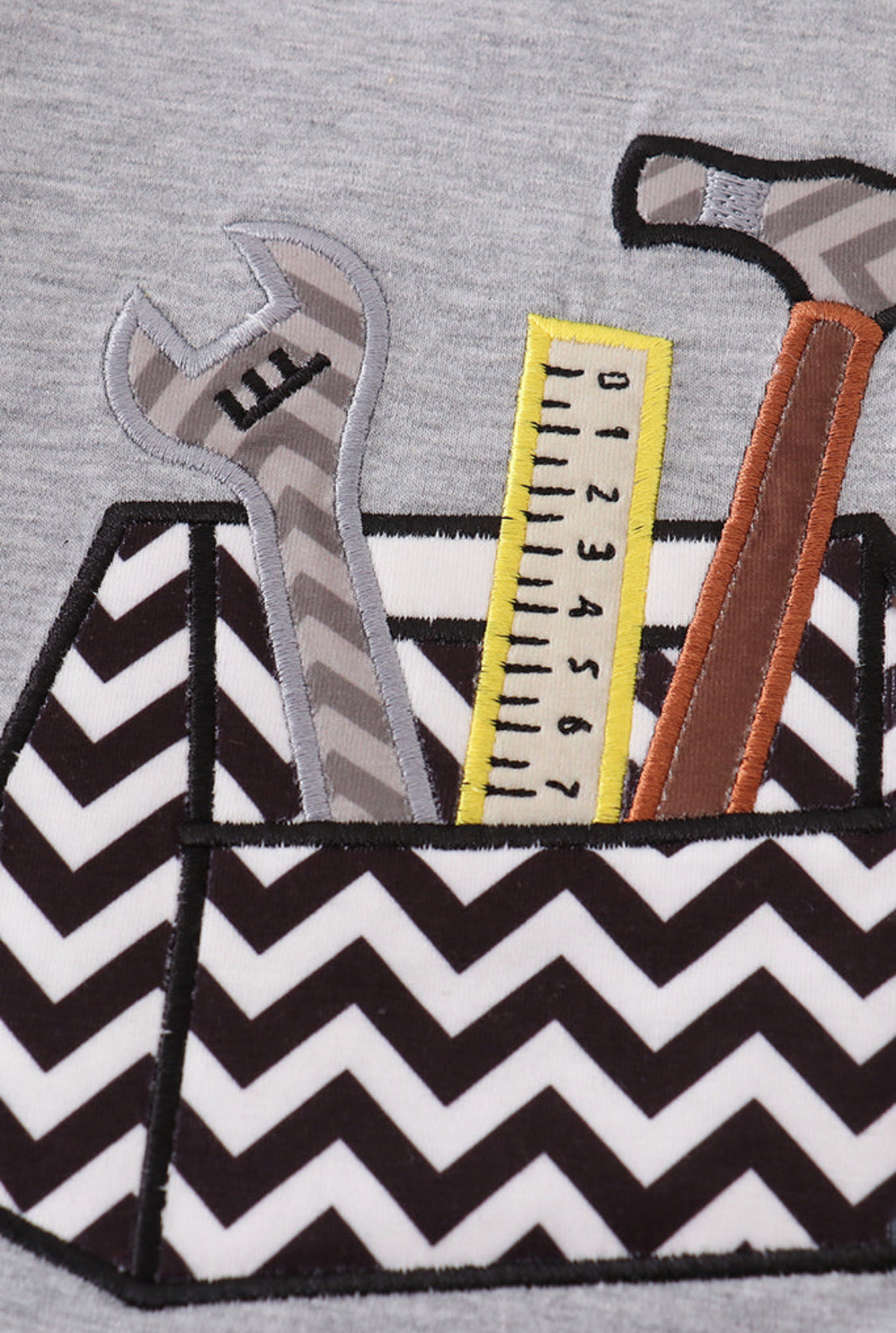 Grey Tool Box Appliqué Boy’s Shorts Set