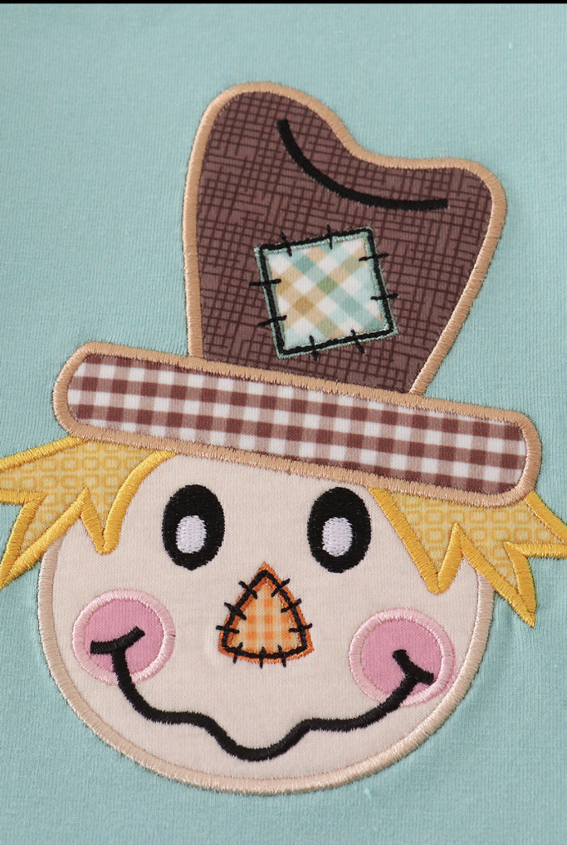 Green Scarecrow Appliqué Boy’s Top