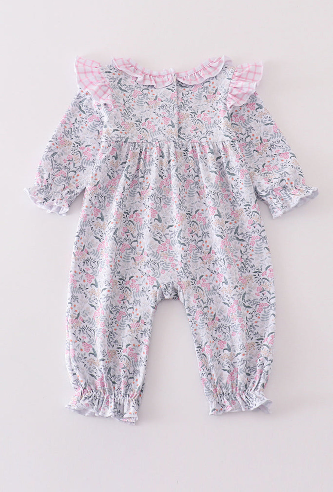 Premium Floral Print Cow Embroidery Girl’s Romper