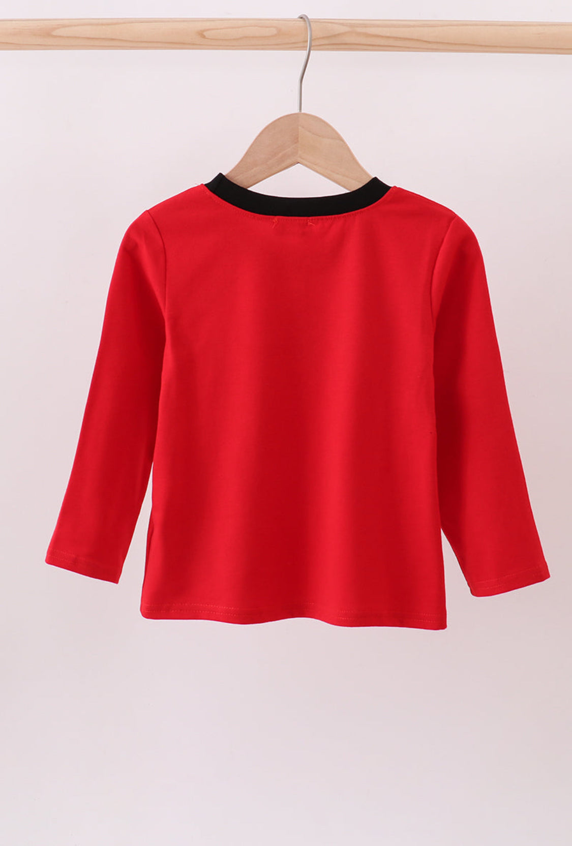 Red Santa Claus Biscuit Milk Appliqué Unisex Top