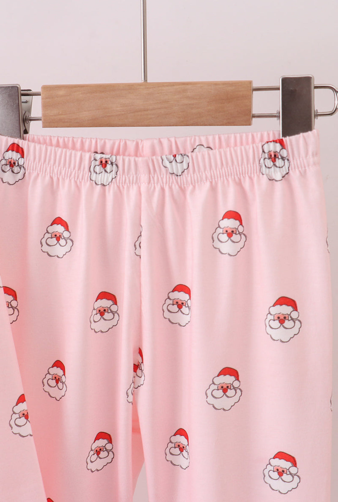 Christmas Santa Claus Print Ruffle Girl’s Pajamas Pants Set