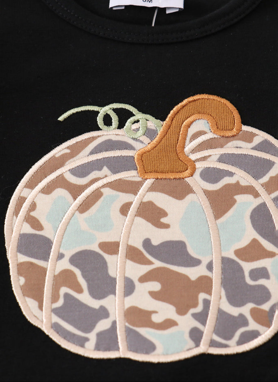 Black Camouflage Pumpkin Appliqué Girl’s Bloomer Set